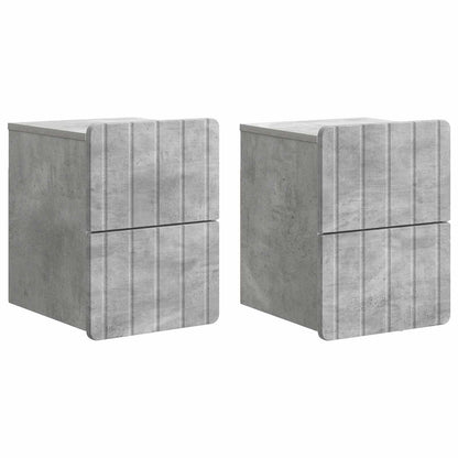 Wall-Mounted Bedside Cabinet with Drawer 2 pcs Concrete Grey