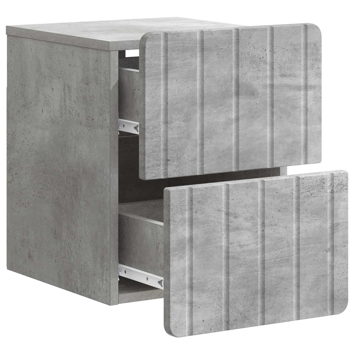 Wall-Mounted Bedside Cabinet with Drawer 2 pcs Concrete Grey