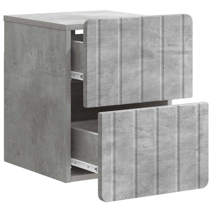 Wall-Mounted Bedside Cabinet with Drawer 2 pcs Concrete Grey