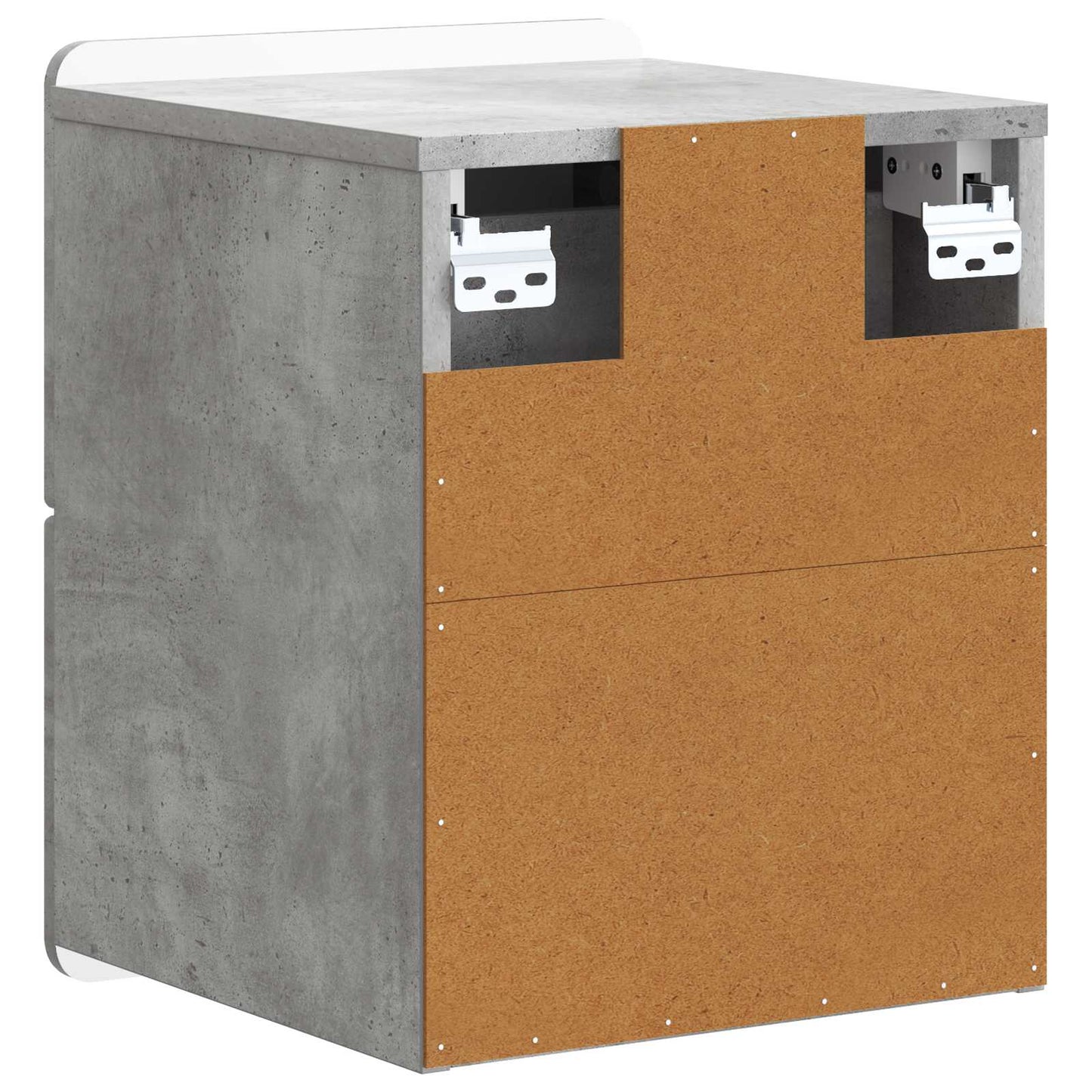 Wall-Mounted Bedside Cabinet with Drawer 2 pcs Concrete Grey