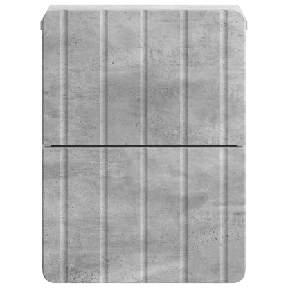 Wall-Mounted Bedside Cabinet with Drawer 2 pcs Concrete Grey