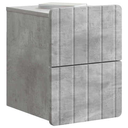 Wall-Mounted Bedside Cabinet with Drawer 2 pcs Concrete Grey