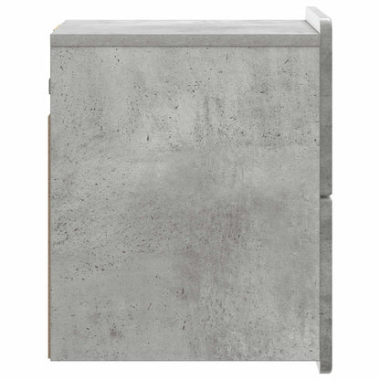 Wall-Mounted Bedside Cabinet with Drawer 2 pcs Concrete Grey