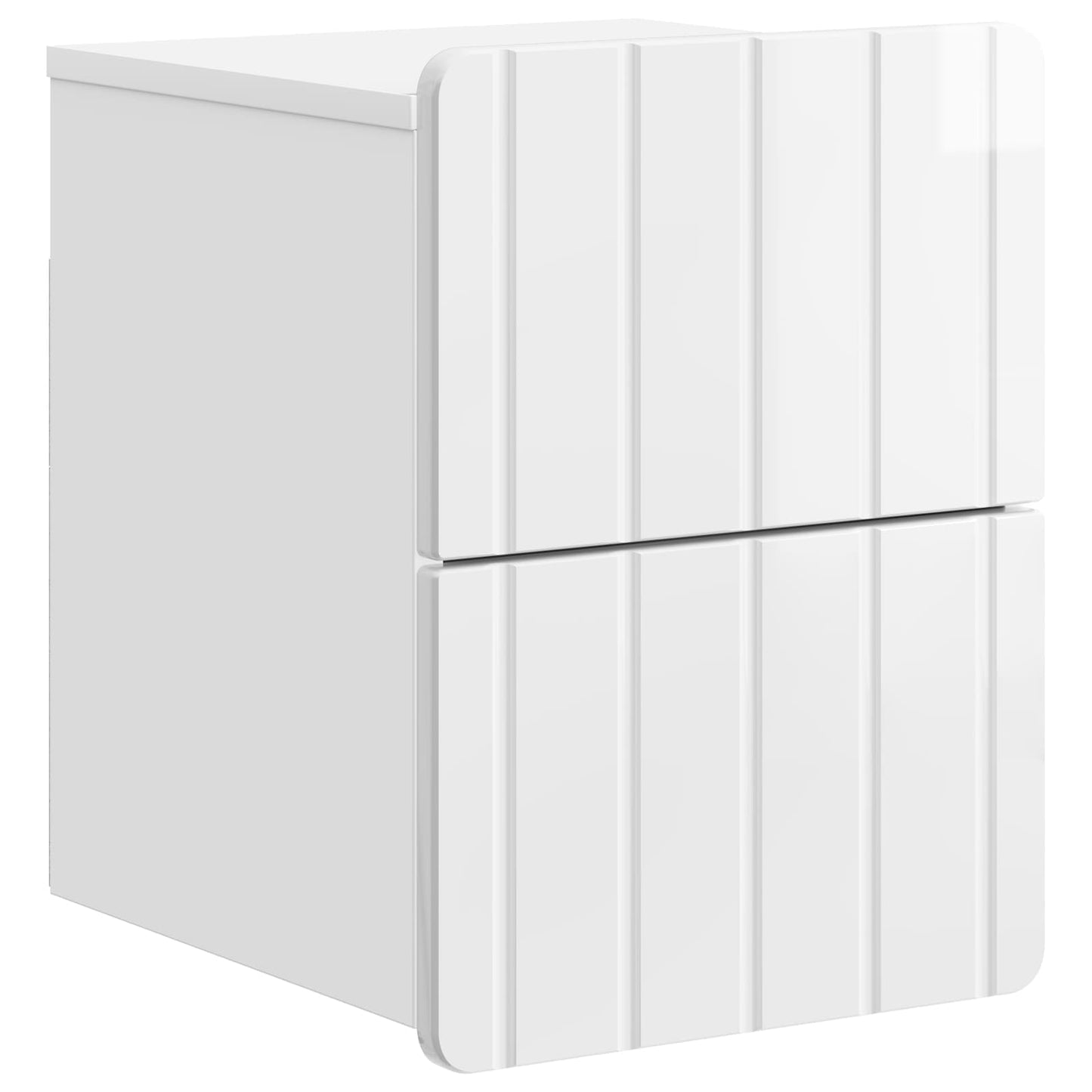 Wall-Mounted Bedside Cabinet High Gloss White 33 x 34.5 x 43 cm