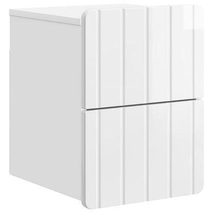 Wall-Mounted Bedside Cabinet High Gloss White 33 x 34.5 x 43 cm