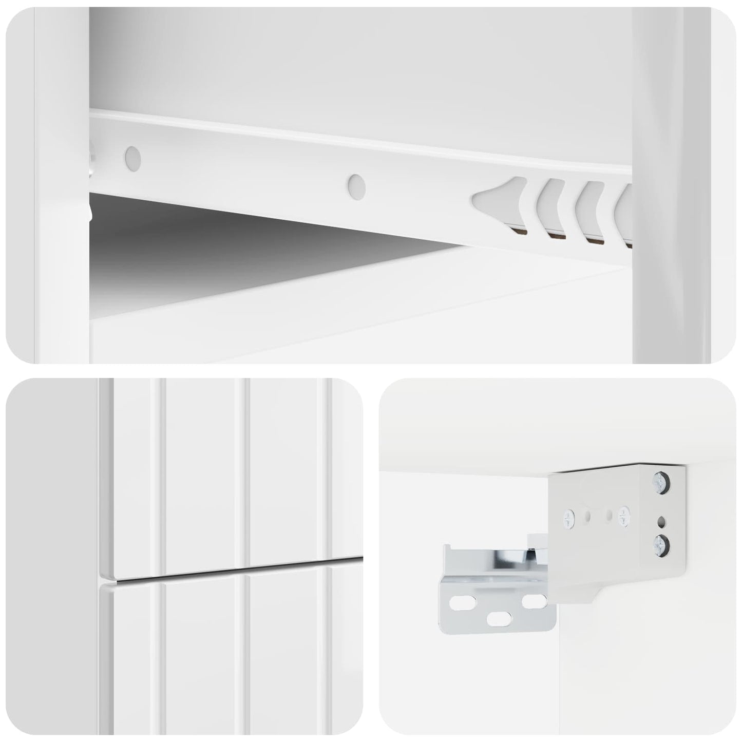 Wall-Mounted Bedside Cabinet with Drawer 2 pcs High Gloss White