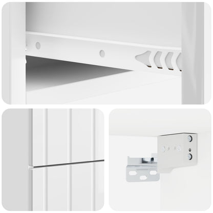 Wall-Mounted Bedside Cabinet with Drawer 2 pcs High Gloss White