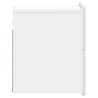 Wall-Mounted Bedside Cabinet with Drawer 2 pcs High Gloss White