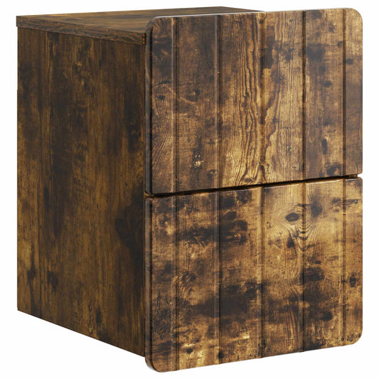 Wall-Mounted Bedside Cabinet Smoked Oak 33 x 34.5 x 43 cm
