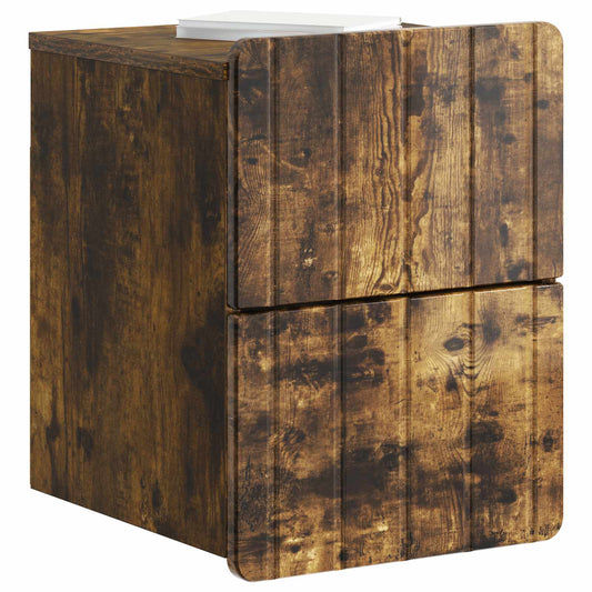 Wall-Mounted Bedside Cabinet Smoked Oak 33 x 34.5 x 43 cm