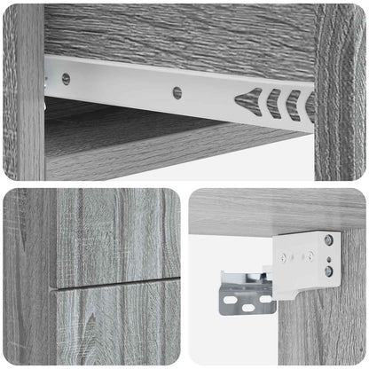 Wall-Mounted Bedside Cabinet 2 pcs Grey Sonoma Engineered Wood