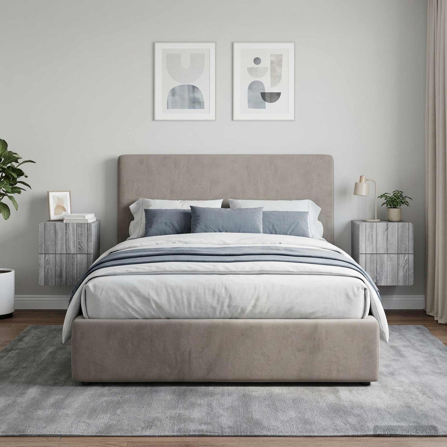 Wall-Mounted Bedside Cabinet 2 pcs Grey Sonoma Engineered Wood
