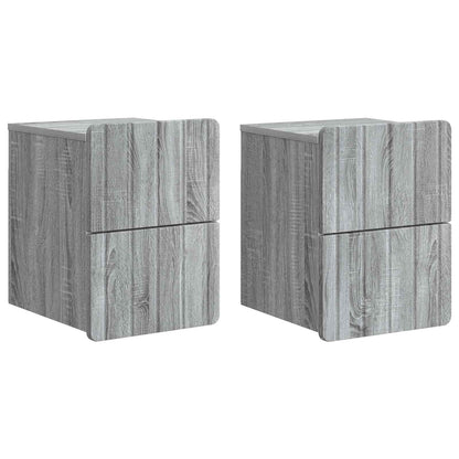 Wall-Mounted Bedside Cabinet 2 pcs Grey Sonoma Engineered Wood