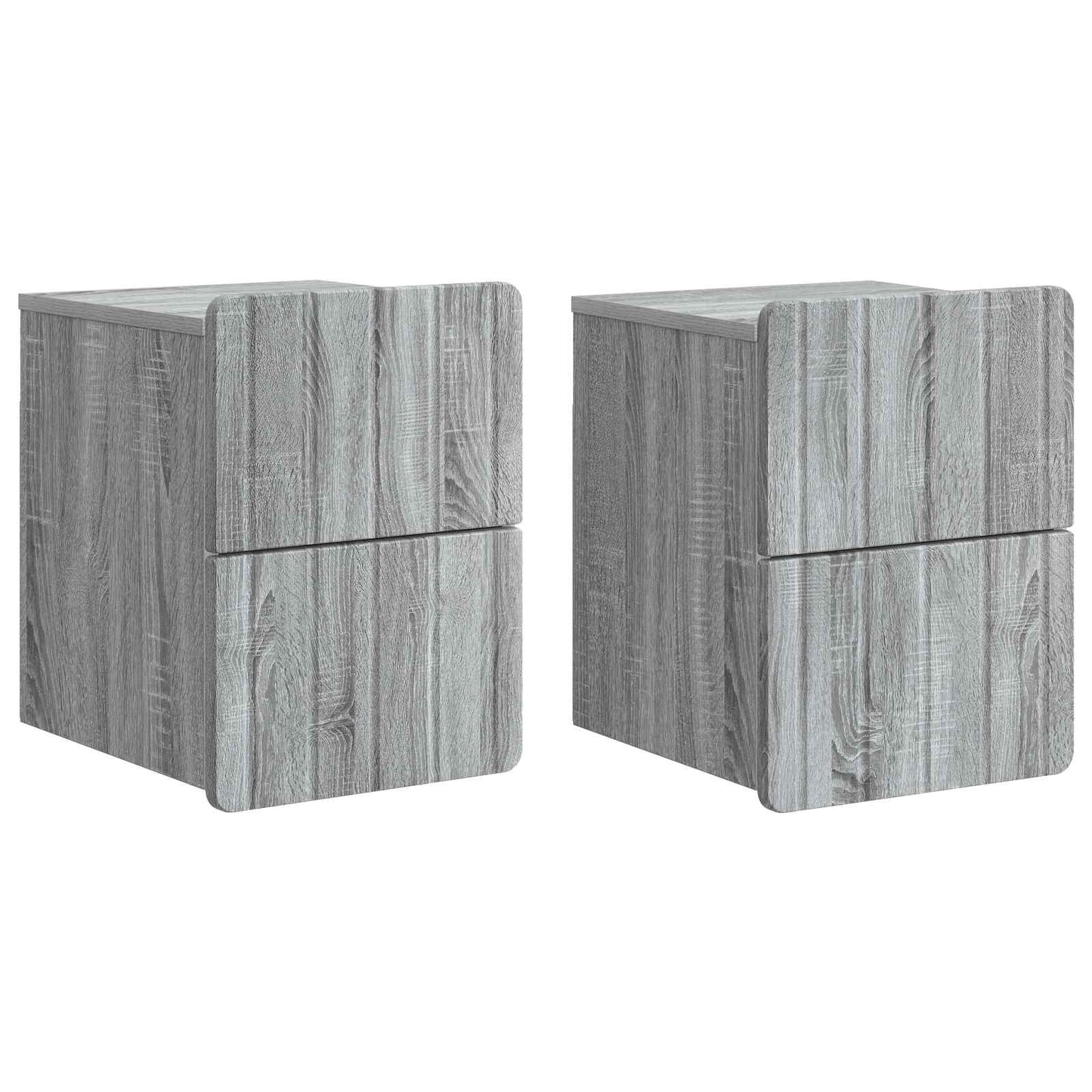 Wall-Mounted Bedside Cabinet 2 pcs Grey Sonoma