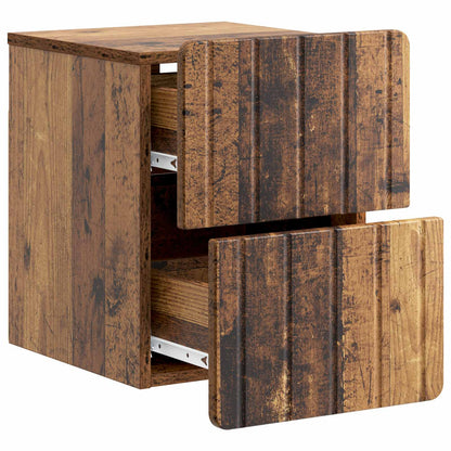 Wall-Mounted Bedside Cabinet 2 pcs Old Wood 33 x 34.5 x 43 cm