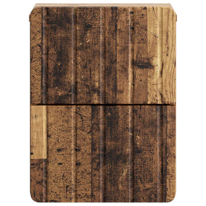 Wall-Mounted Bedside Cabinet 2 pcs Old Wood 33 x 34.5 x 43 cm