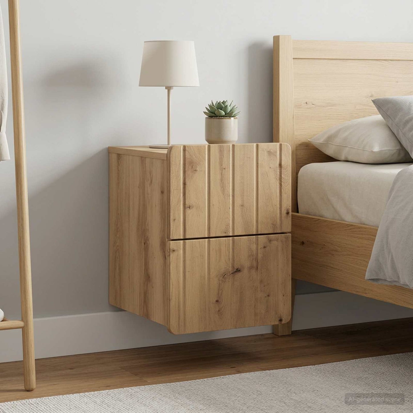 Wall-Mounted Bedside Cabinet 2 pcs Artisan Oak Engineered Wood