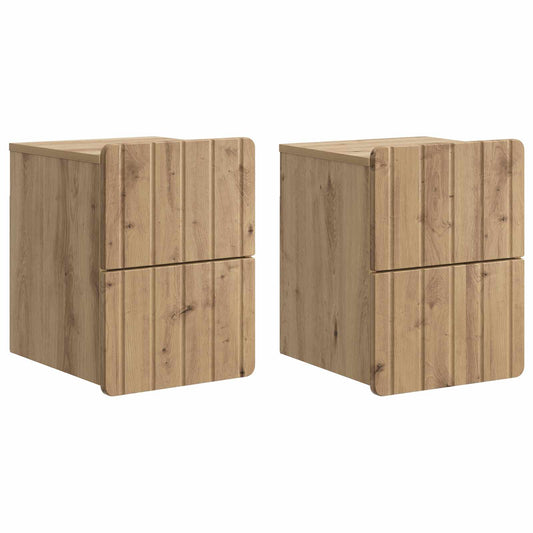 Wall-Mounted Bedside Cabinet 2 pcs Artisan Oak Engineered Wood