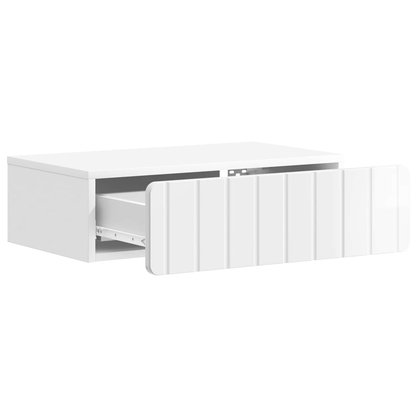 Wall-Mounted Side Table High Gloss White 59 x 34.5 x 17 cm