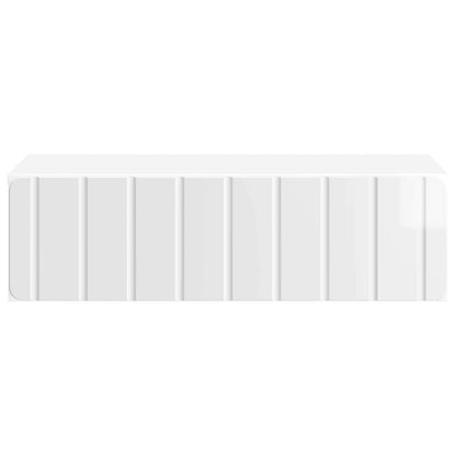 Wall-Mounted Side Table High Gloss White 59 x 34.5 x 17 cm