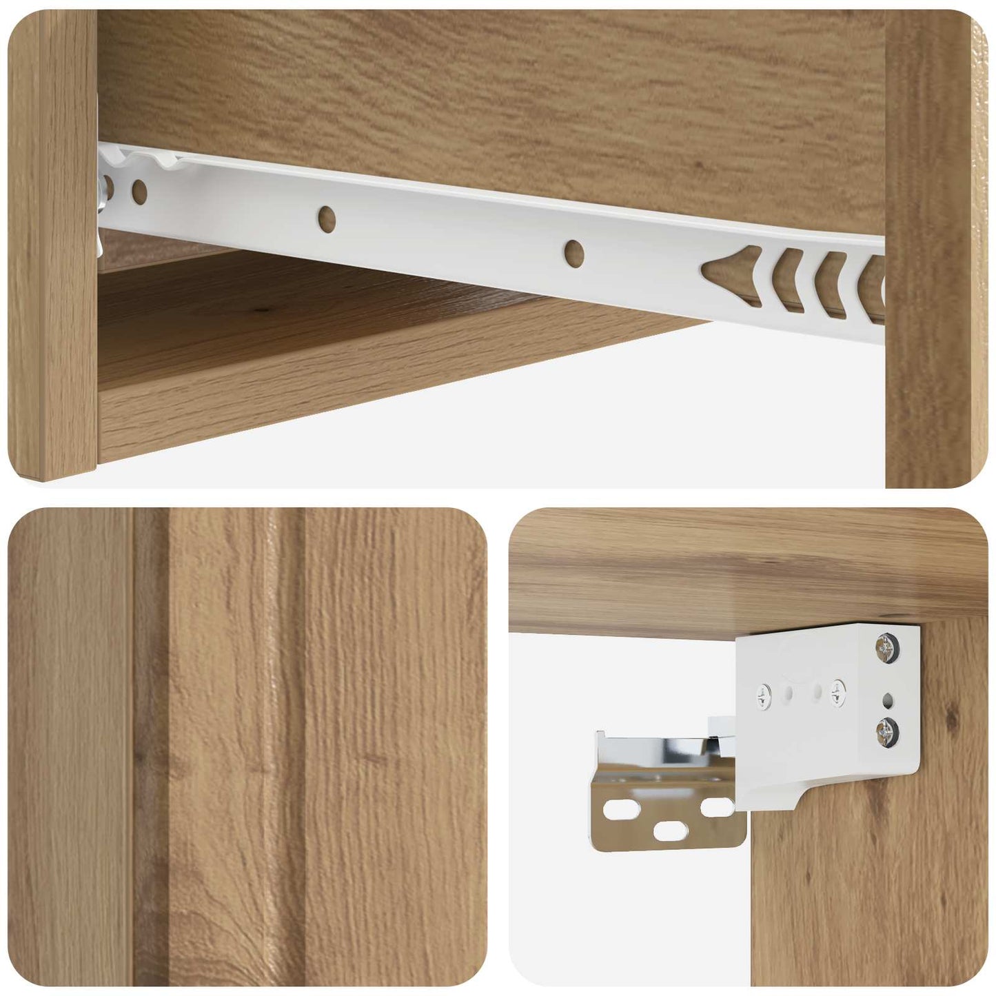 Wall-Mounted Side Table Artisan Oak 59 x 34.5 x 17 cm