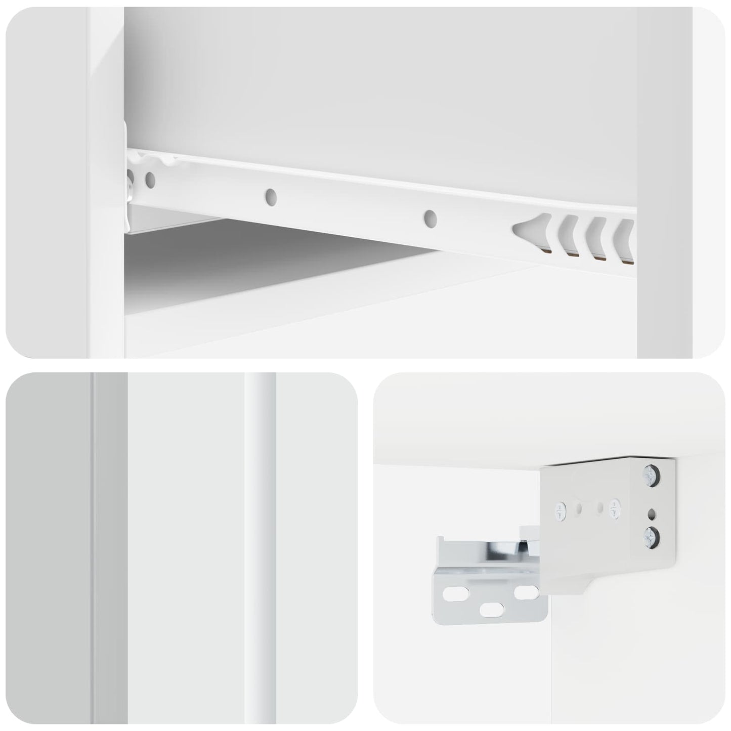 Wall-Mounted Side Table Wall-mounted White 87.5 x 34.5 x 17 cm
