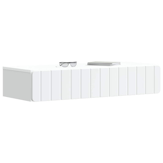 Wall-Mounted Side Table Wall-mounted White 87.5 x 34.5 x 17 cm