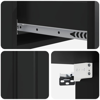 Wall-Mounted Side Table Wall-mounted Black 87.5 x 34.5 x 17 cm