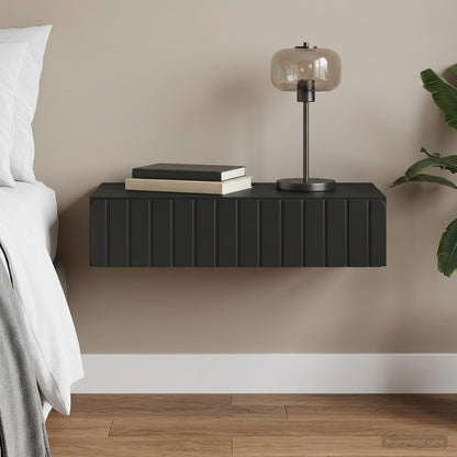 Wall-Mounted Side Table Wall-mounted Black 87.5 x 34.5 x 17 cm
