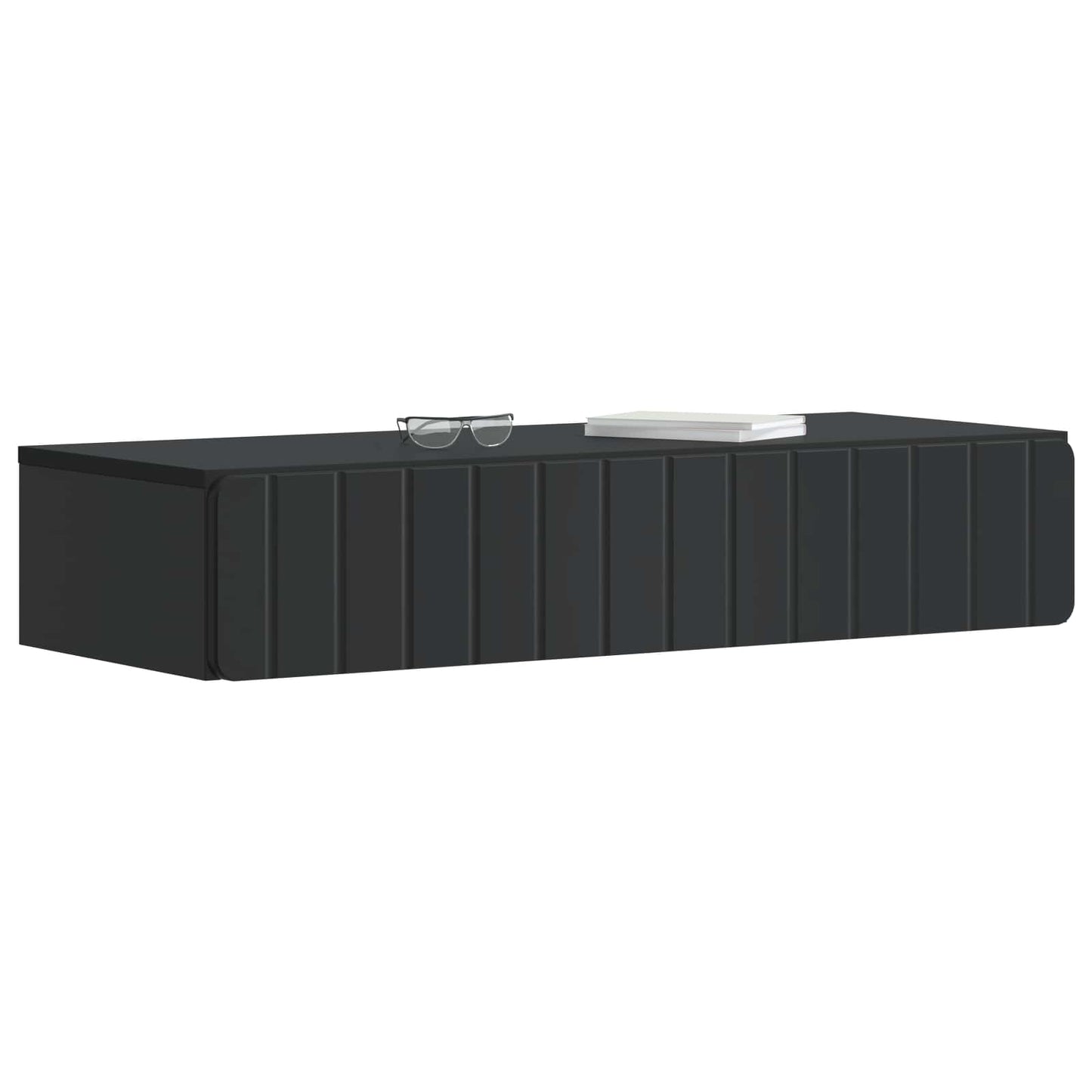 Wall-Mounted Side Table Wall-mounted Black 87.5 x 34.5 x 17 cm