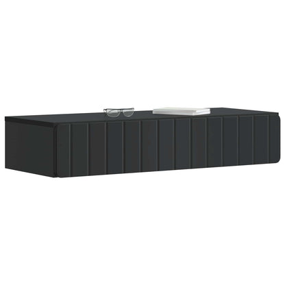Wall-Mounted Side Table Wall-mounted Black 87.5 x 34.5 x 17 cm
