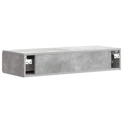 Wall-Mounted Side Table Concrete Grey 87.5 x 34.5 x 17 cm