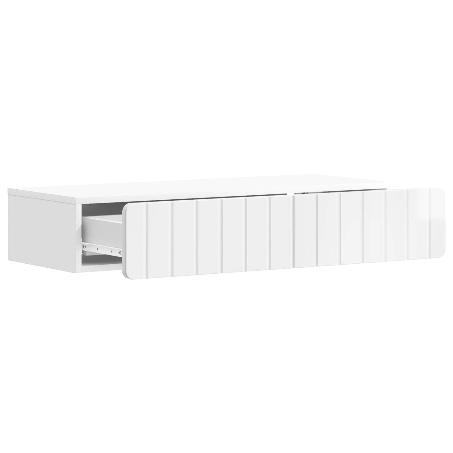 Wall-Mounted Side Table High Gloss White 87.5 x 34.5 x 17 cm