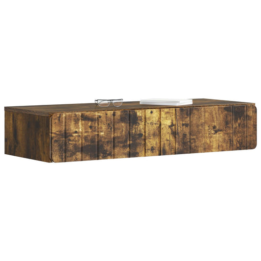 Wall-Mounted Side Table Smoked Oak 87.5 x 34.5 x 17 cm
