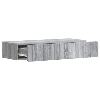 Wall-Mounted Side Table Grey Sonoma 87.5 x 34.5 x 17 cm