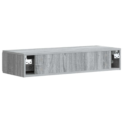 Wall-Mounted Side Table Grey Sonoma 87.5 x 34.5 x 17 cm