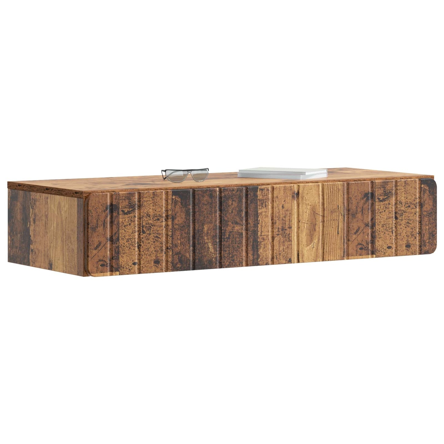 Wall-Mounted Side Table Old Wood 87.5 x 34.5 x 17 cm