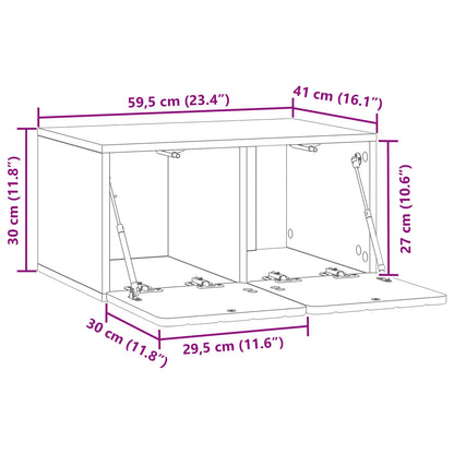 Wall-Mounted TV Cabinet Concrete Grey 59.5 x 41 x 30 cm