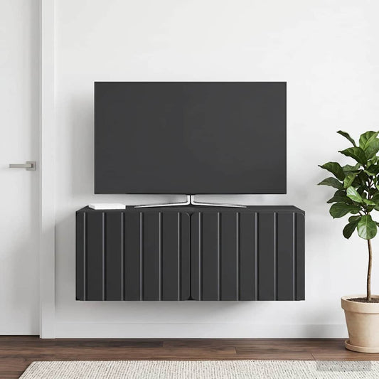 Wall-Mounted TV Cabinet Black 78.5 x 41 x 30 cm Engineered Wood