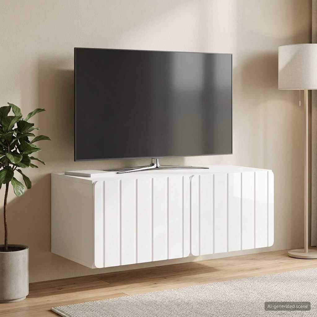 Wall-Mounted TV Cabinet 78.5 x 41 x 30 cm High Gloss White