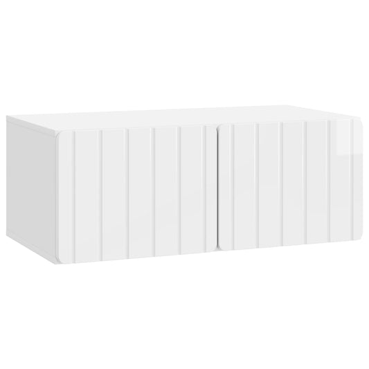 Wall-Mounted TV Cabinet High Gloss White 78.5 x 41 x 30 cm