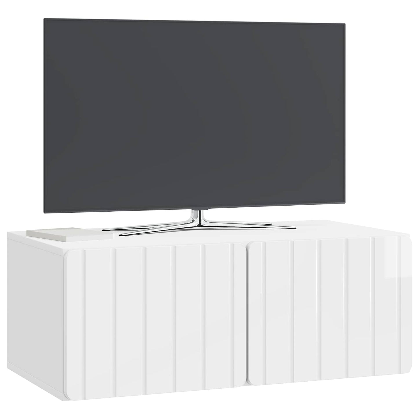 Wall-Mounted TV Cabinet High Gloss White 78.5 x 41 x 30 cm
