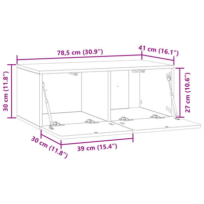 Wall-Mounted TV Cabinet Wall-mounted Old Wood 78.5 x 41 x 30 cm