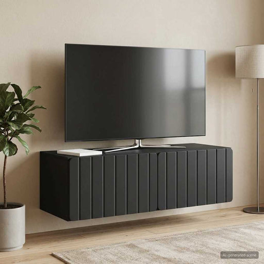 Wall-Mounted TV Cabinet Black 98 x 41 x 30 cm Engineered Wood