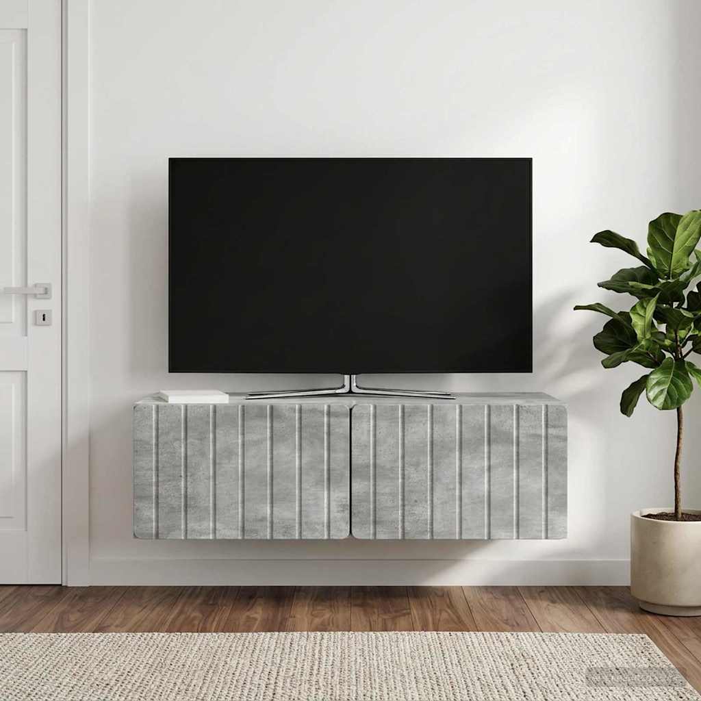 Wall-Mounted TV Cabinet 98 x 41 x 30 cm Concrete Grey