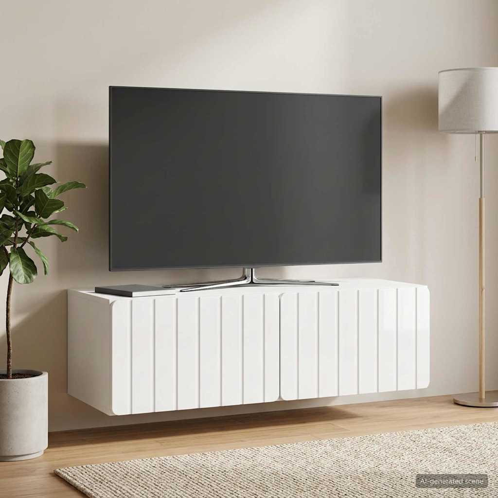 Wall-Mounted TV Cabinet 98 x 41 x 30 cm High Gloss White