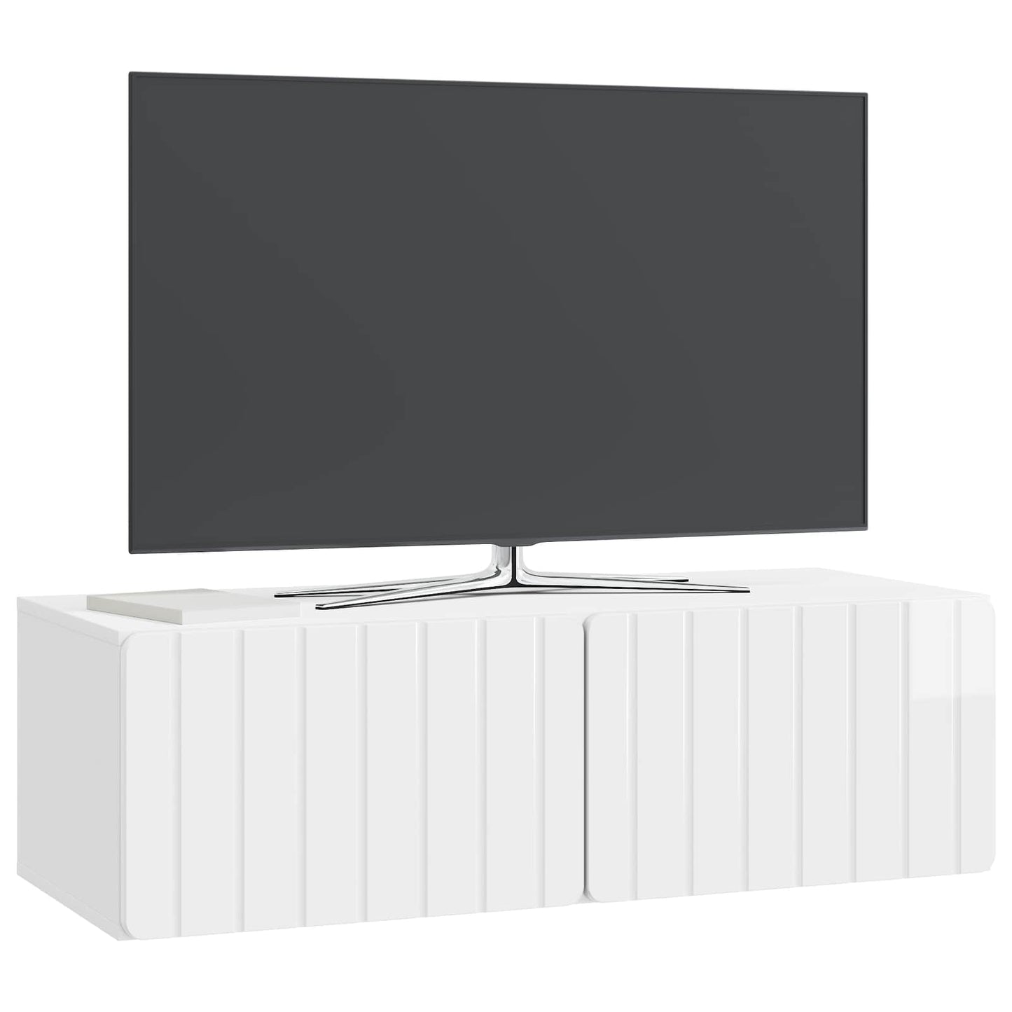 Wall-Mounted TV Cabinet High Gloss White 98 x 41 x 30 cm