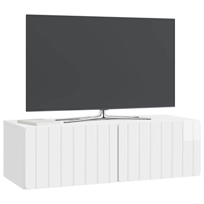 Wall-Mounted TV Cabinet High Gloss White 98 x 41 x 30 cm