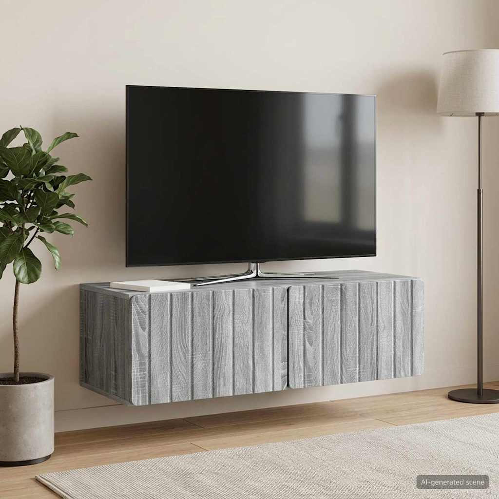 Wall-Mounted TV Cabinet 98 x 41 x 30 cm Grey Sonoma