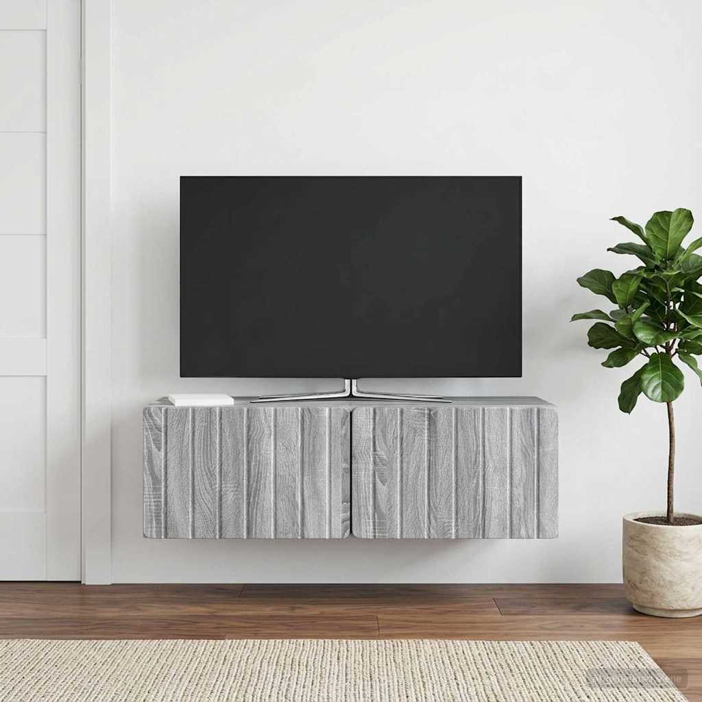 Wall-Mounted TV Cabinet 98 x 41 x 30 cm Grey Sonoma